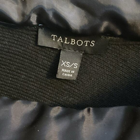 Talbots Black Faux Fur Trim Asymmetrical Hem Cape Poncho Women XS/S - Picture 3 of 12